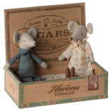 Grandma & Grandpa Mice in Cigarbox