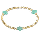 Enewton Mint Signature Cross Gold 3mm Bead Bracelet