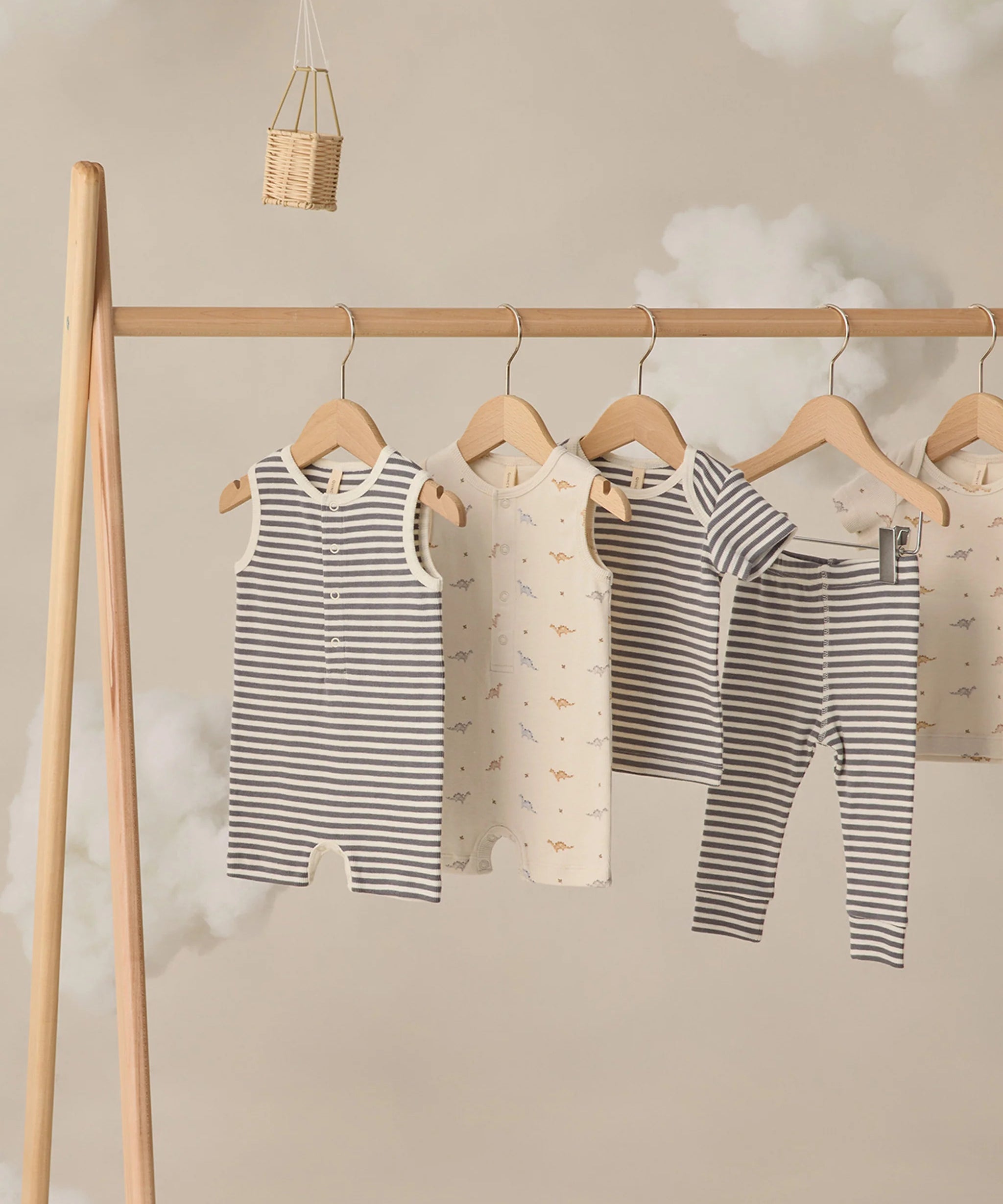 Ribbed Henley Romper Dinos