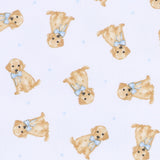 Sweet Golden Print Zip Footie - Light Blue