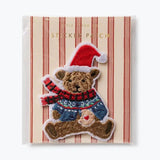Beary Christmas Embroidered Iron On Patch