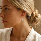 White Smoke Bezel Earrings