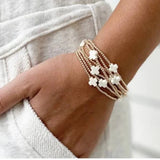 Signature Cross Small 2mm Gold Bracelet - Off-White