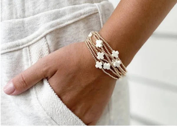 Signature Cross Small 2mm Gold Bracelet - Off-White