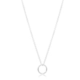 16" Necklace Sterling - Halo Sterling Charm