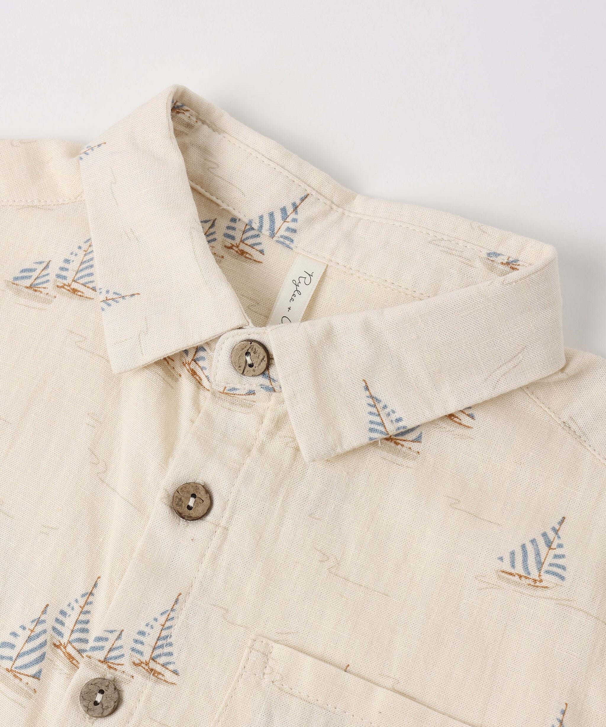 Collared Short Sleeve Shirt || Sail