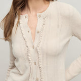 CozyChic Ultra Lite® Pointelle Rib Ruffle Front Cardigan