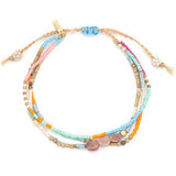 Mixed Media Bracelet - Love/Rhodochrosite/Gold