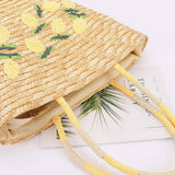 Faux Straw Lemon Tote