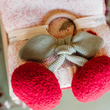 Cherry Organic Baby Blanket + Rattle Gift Set