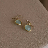Alice Blue Bezel Earrings
