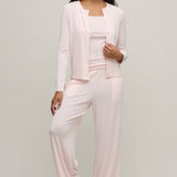 Pointelle Rib Cardigan with Scallop Trim : Pink Sand