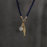 Sapphire Charm Keeper Necklace