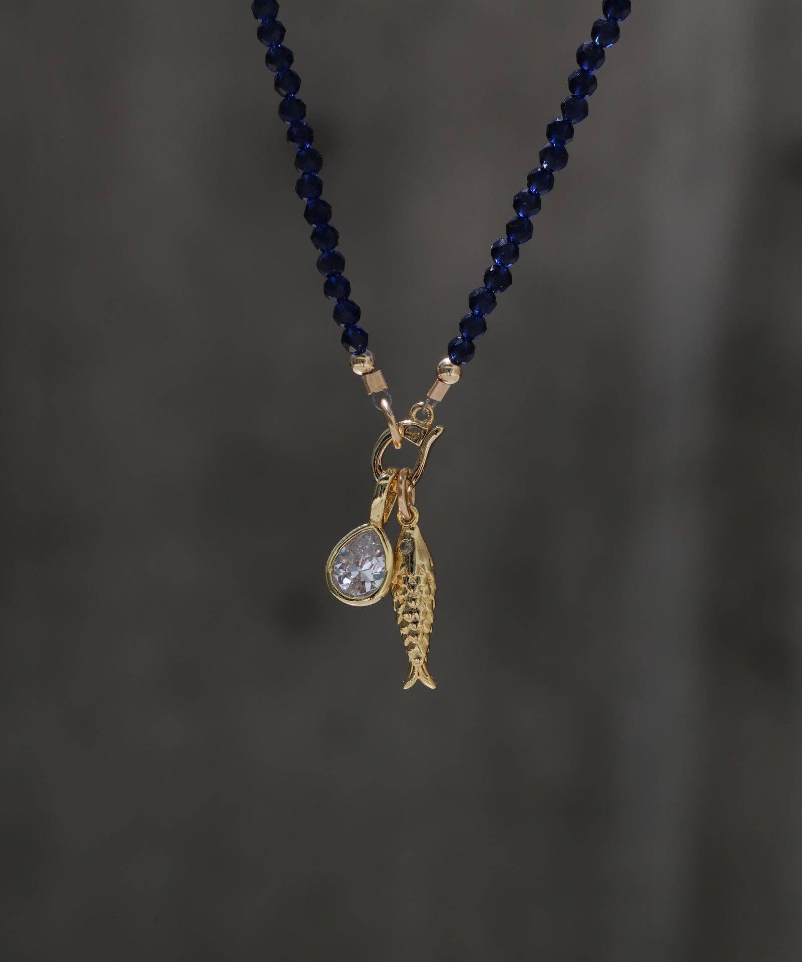 Sapphire Charm Keeper Necklace