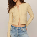 Cera Long Sleeve Cardigan - Lemon Chiffon