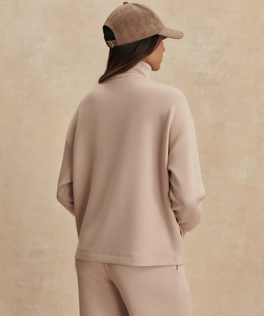 Arlene Zip-Through Sweat in Mushroom