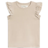 Organic Daphne Tank with Eyelet Ruffle : Oat