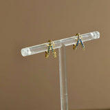 Double CZ Hoops : Blue