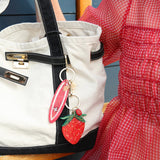 Hand Painted Strawberry Bag Charm + Keychain