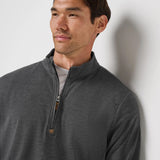 Cloud Quarter Zip : Heathered Black