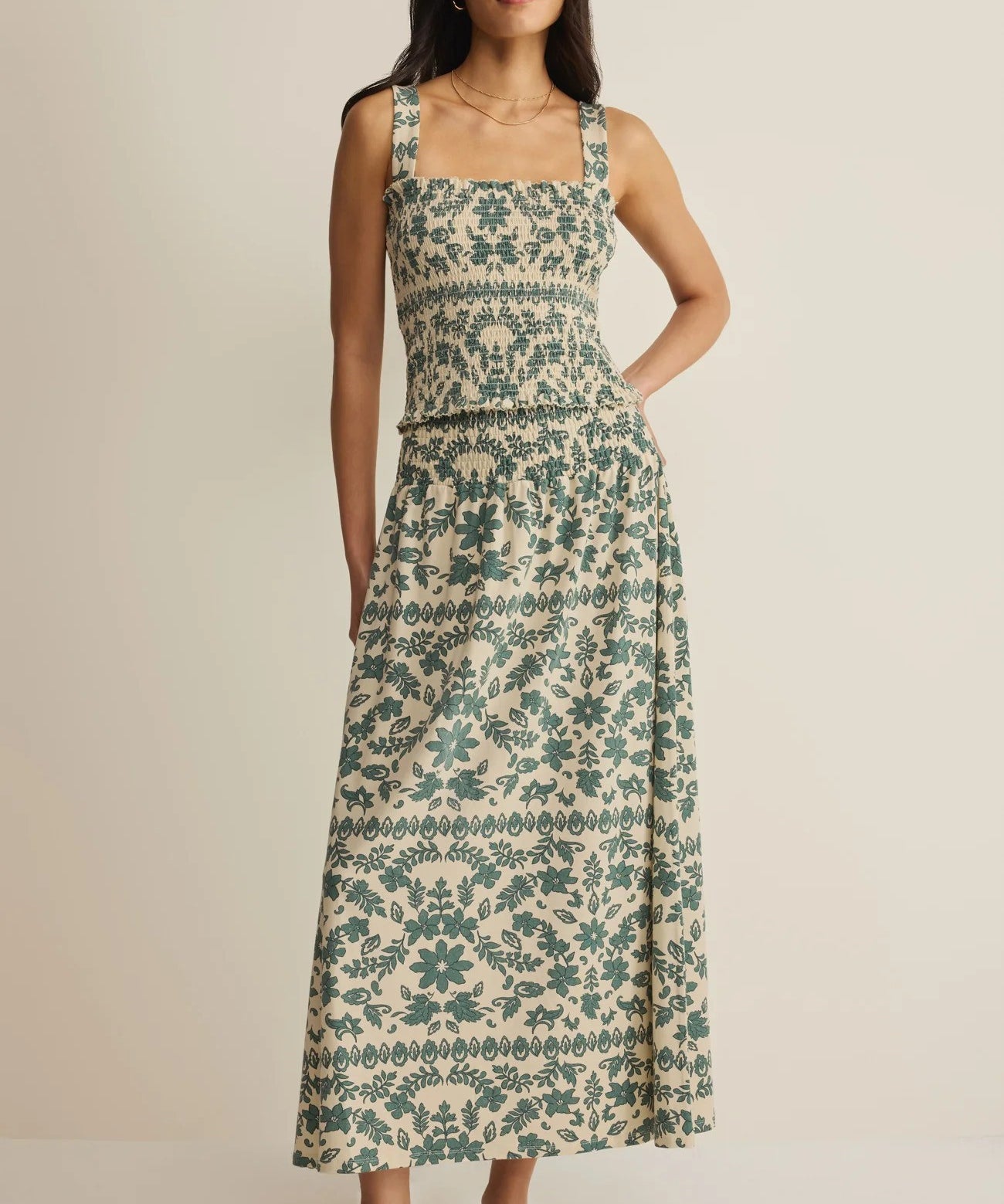 Leya Tera Paisley Smocked Top