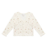 Organic Cotton Pointelle Carine Cardigan - Eloise Egret