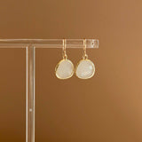 White Smoke Bezel Earrings