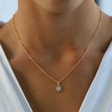 Opal Starburst Necklace : Gold, 18"