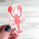 Watercolor Lobster Sticker | Red Lobster Sticker