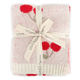 Cherry Organic Baby Blanket + Rattle Gift Set