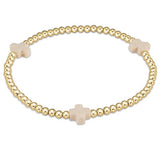 Signature Cross Gold 3mm Bracelet - Off White