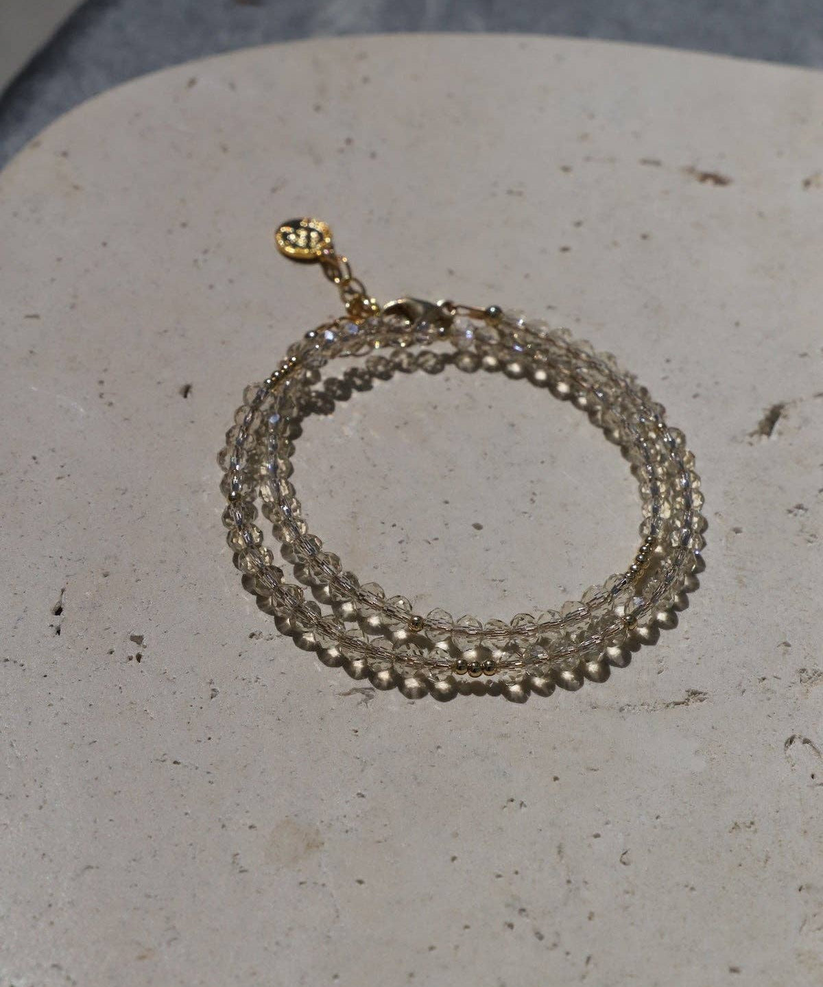 Champagne Crystal Double Wrap Bracelet