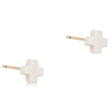 Signature Cross Small Studs - Off-White