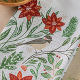 Poinsettias & Pines Tea Towel