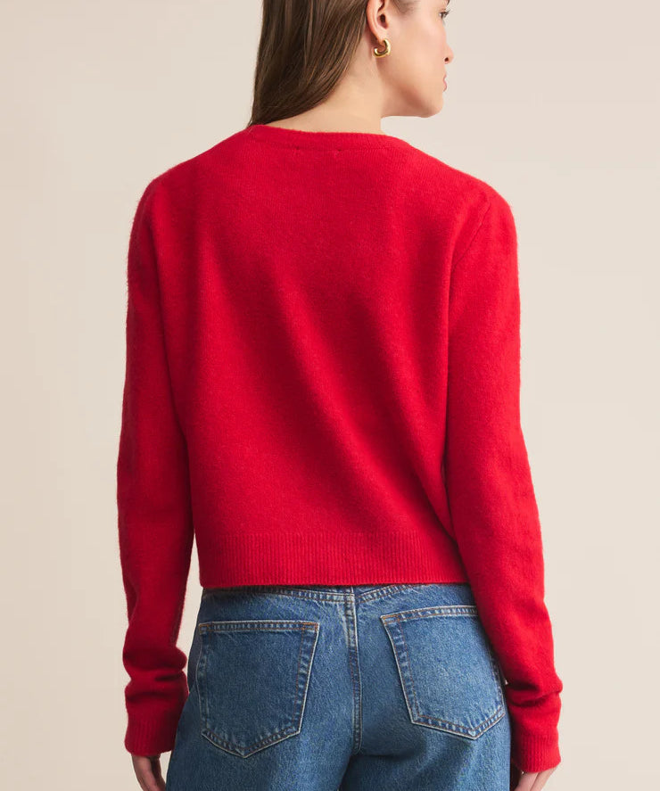 Medina Cozy Cardigan : Festive Red