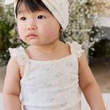 Organic Cotton Pointelle Eliane Bodysuit - Molly Blue