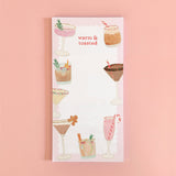 Holiday Cocktails Notepad | Christmas Drinks Notepad | 4"x8"