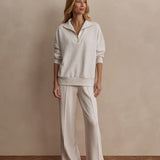 Hawley Half-Zip Sweat : Ivory Marl