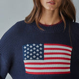 Navy American Flag Knit Pullover