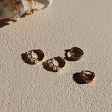 Mini Pearl Hoops : Gold