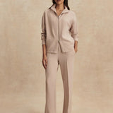 Arlene Zip-Through Sweat in Mushroom