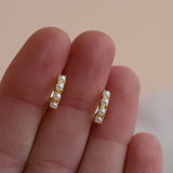 Mini Pearl Hoops : Gold