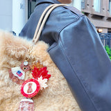 Hand-painted Americana Teddy Bear Bag Charm + Keychain
