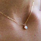 Opal Drop Necklace : Gold