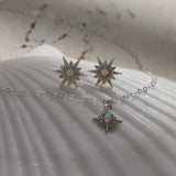 Opal Star Studs : Silver
