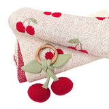 Cherry Organic Baby Blanket + Rattle Gift Set