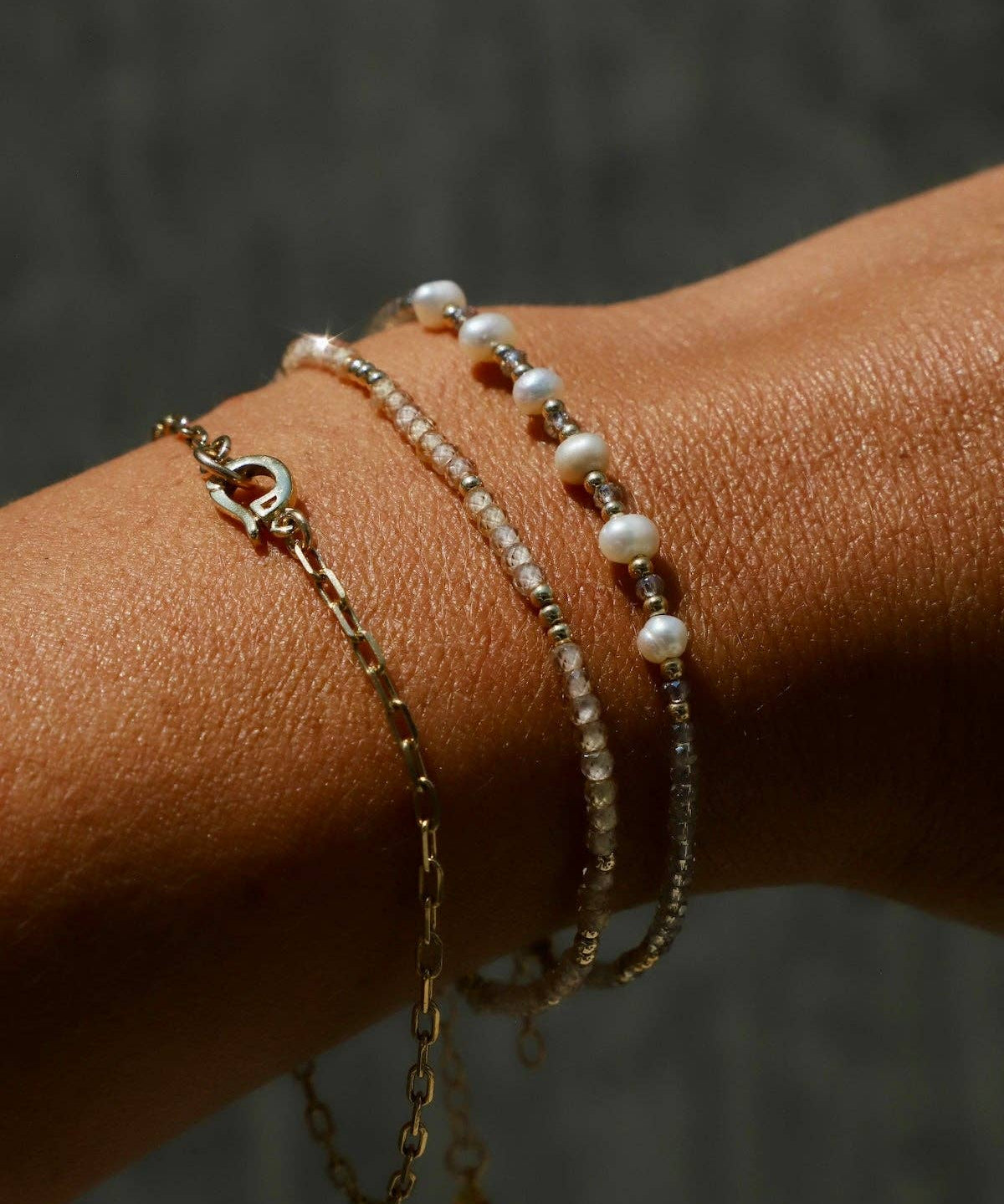 Sunstone CZ Beaded Bracelet