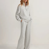 The Wide Leg Pant 28" | Light Grey Marl