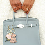 Hand-painted Hydrangea Bag Charm + Keychain
