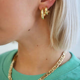 Meredith CZ Star Hoop: Gold